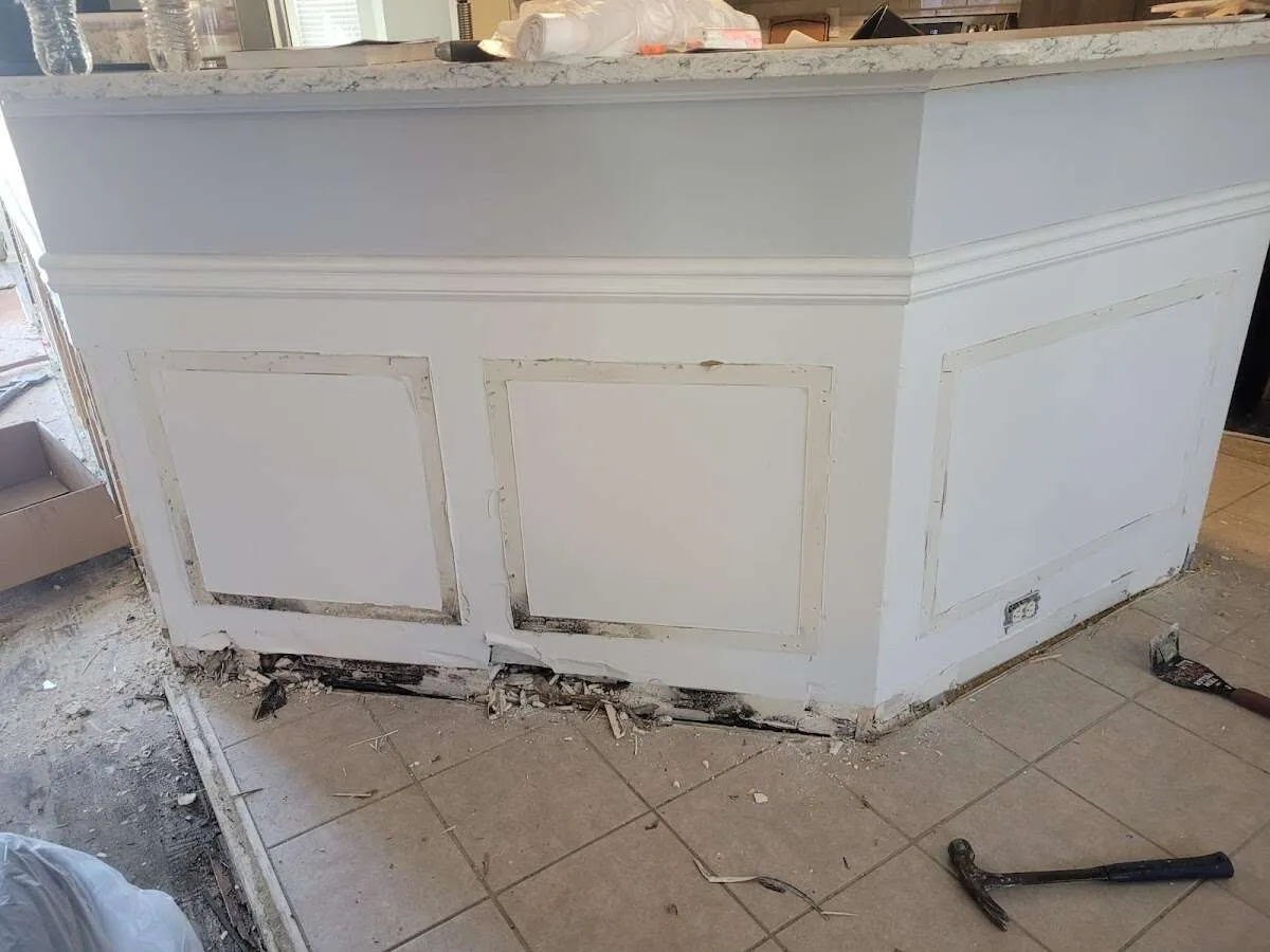 Water damage and mold on kitchen during Storm Damage Restoration in Warrenton